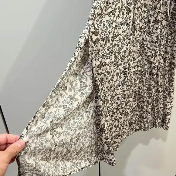 Old Navy Floral Midi Dress - Cream and Brown - Picture 7 of 11